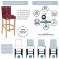 thumbnail image 4 of Stretch Bar Stool Cover Counter Stool Chair Slipcover, Bar High Seat Chair Stool Covers Washable Removable Protector for Short Back Pub Chairs, Kitchen, Dining Room, Cafe, Wine Red,Set of 2, 4 of 7