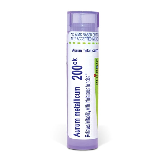 Boiron Aurum Metallicum 200CK, Homeopathic Medicine for Irritability With Intolerance To Noise, 80 Pellets