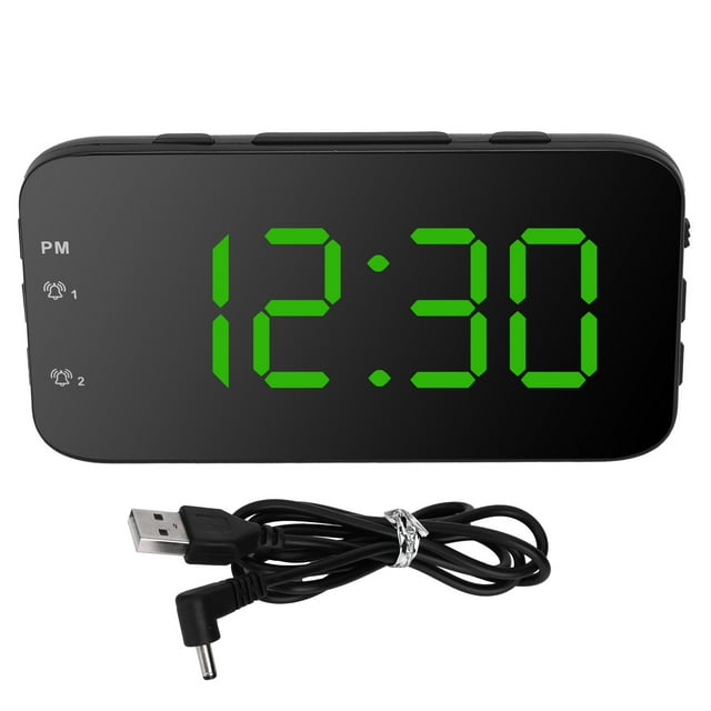 Nimomo Réveil - Réveil numérique à DEL, Horloge de Bureau Portable avec répétition pour les Voyages à la Maison (Vert)