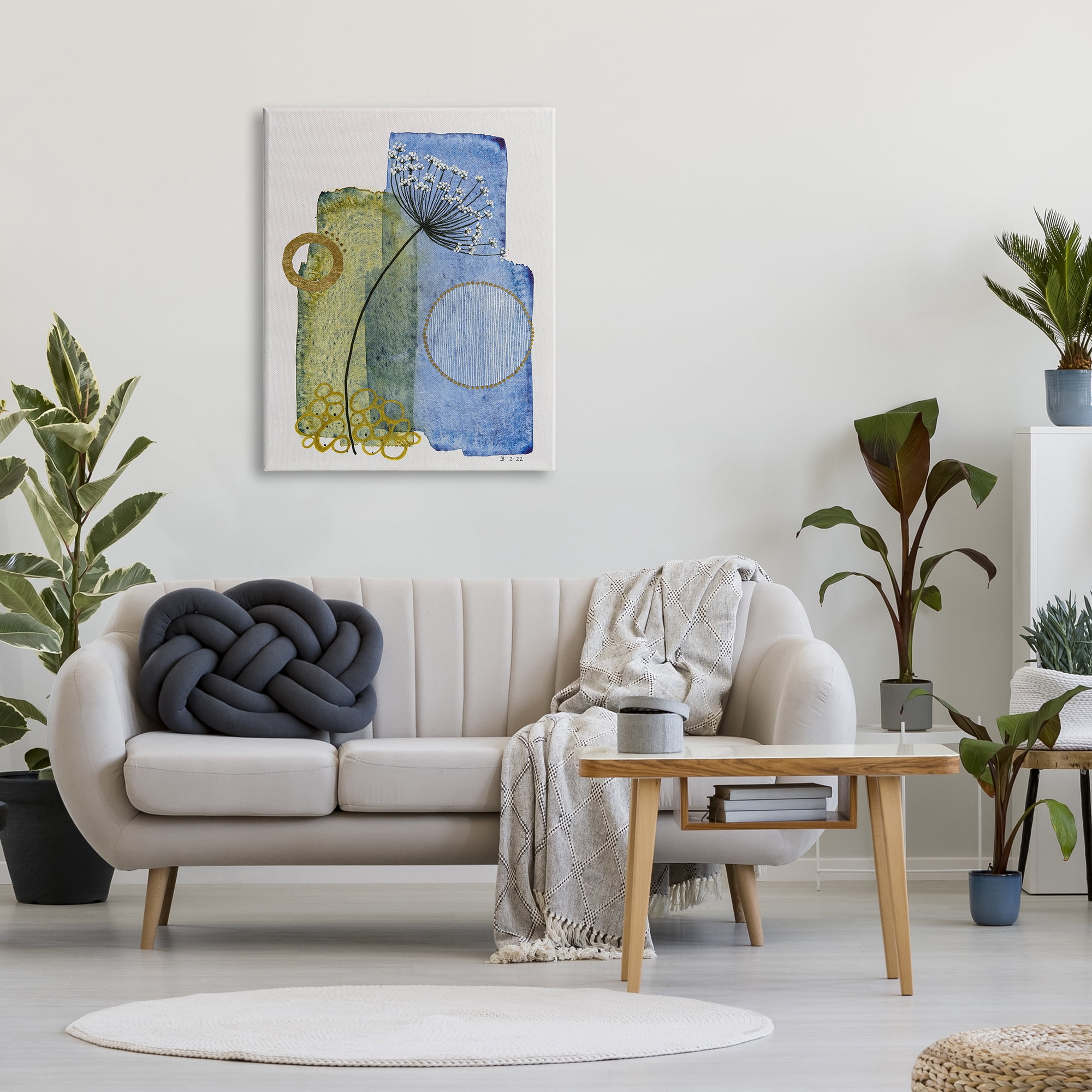 Stupell Industries Modern Dandelion Sprig Abstract Painting Gallery Wrapped Canvas Print Wall Art, 30 x 40