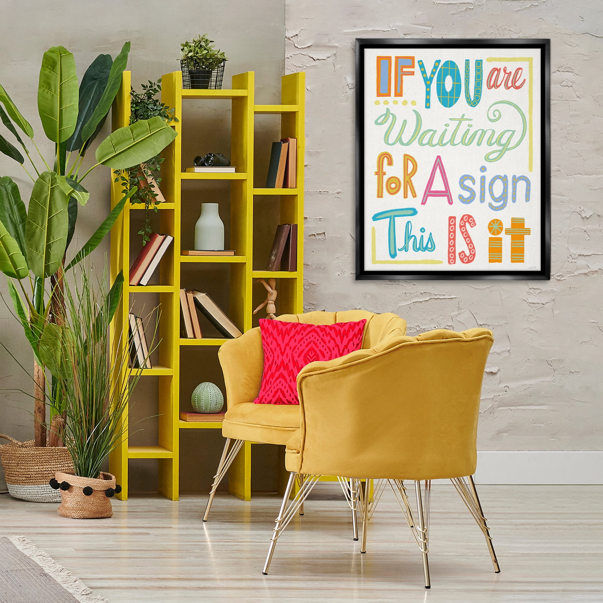 Stupell Industries This Is Your Sign Typography Painting Black Floater Framed Art Print Wall Art, 25 x 31