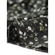thumbnail image 5 of Vestido floral acampanado con cuello en V y puños con cinturón para mujer Allegra K Negro S, 5 of 6