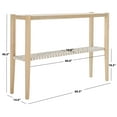 thumbnail image 3 of Safavieh Sigurd Scandinavian Wood and Leather Console Table, White/Natural, 3 of 4