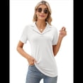thumbnail image 2 of Camisas de Mujer con Cuello de Solapa, Cuello en V, Blusa de Corta, Blusa Informal Elegante. L, 2 of 9