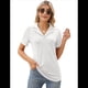 thumbnail image 2 of Camisas de Mujer con Cuello de Solapa, Cuello en V, Blusa de Corta, Blusa Informal Elegante. M, 2 of 9