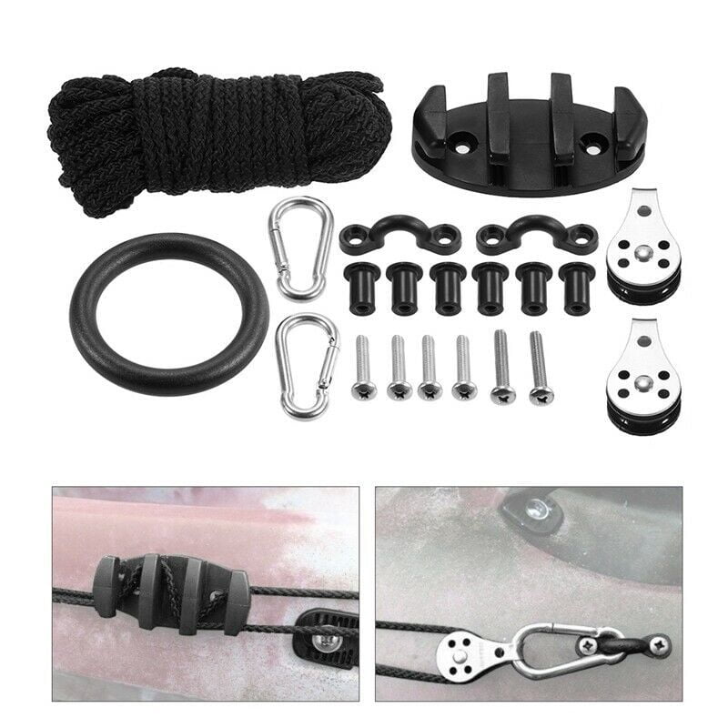 ISURE Marine Anchor Rope Kayak Accessory Rigging Ring Pulley Forming Clamp Kayak Accessory Rope Buckle with Screws