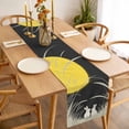 thumbnail image 3 of Yellow Moonlight Table Runner - 60 Inch Long Modern Rustic Rabbits Botanical Cotton and Linen Blended Dress Scarves Farmhouse Table Runner for Kitchen Dining, Coffee Table, 13" x 60", 3 of 8