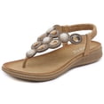 thumbnail image 2 of Sandalias Vestir Chanclas Planas Cómodo Diamante Imitación Bohemio para Mujer, 2 of 9