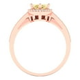 thumbnail image 4 of Clara Pucci 18K Rose Gold 2.4875 Natural Citrine Engraveable Engagement Ring + Wedding Band Set, 4 of 7