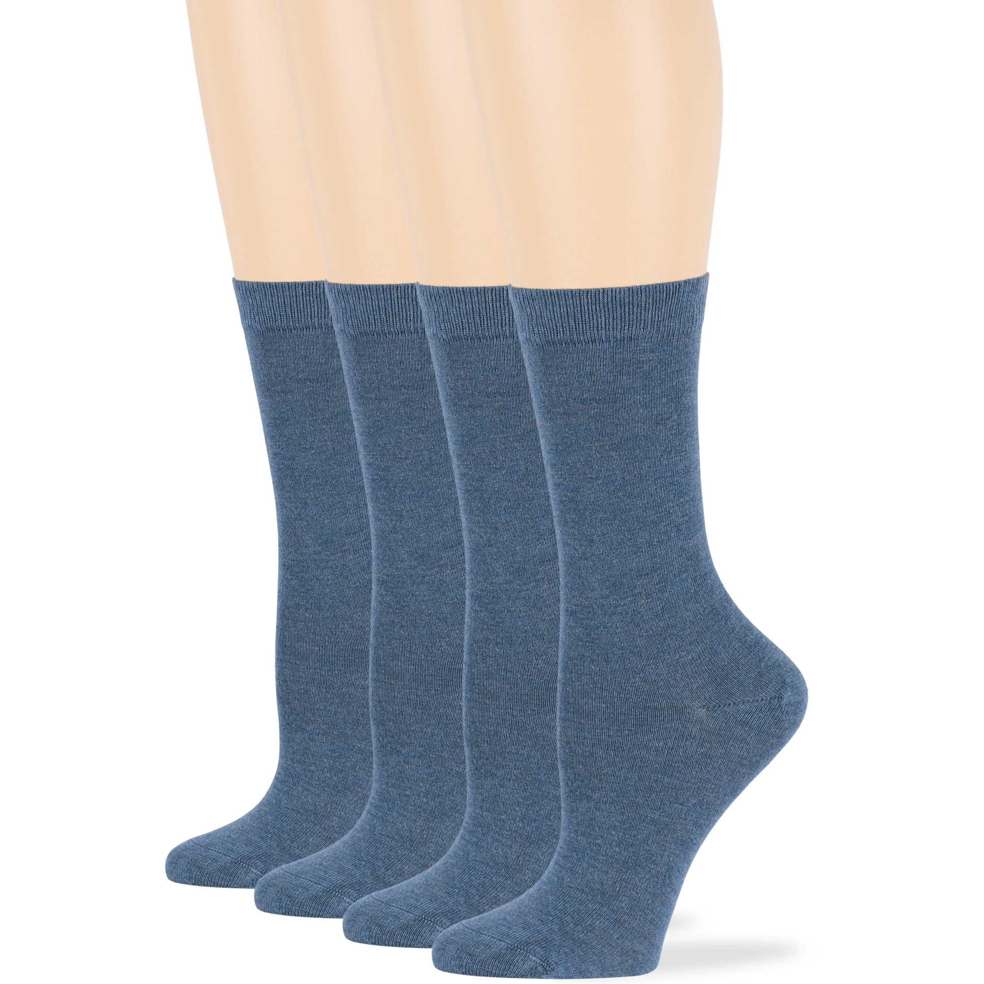 Women's Bamboo Daily Extra Soft Crew Socks, Denim Blue, Medium 911, 4