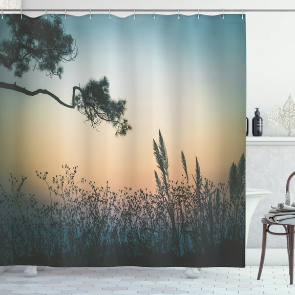 Ambesonne Landscape Shower Curtain, Thailand Phurue Sunset, 69"Wx70"L, Multicolor