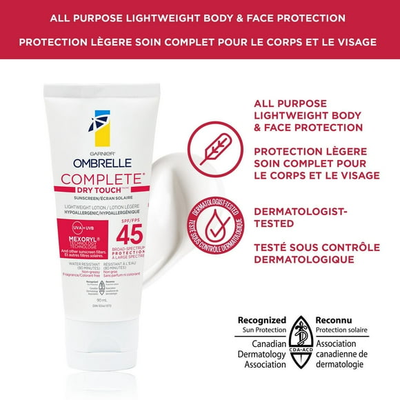 Ombrelle Dry Touch SPF 45 Face & Body Sunscreen 90ml