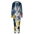 thumbnail image 4 of Looney Tunes Cartoons Unisex Onesie Pajamas Zipper Jumpsuit Hooded One Piece Sleepwear for Family Mens Womens, 4 of 8
