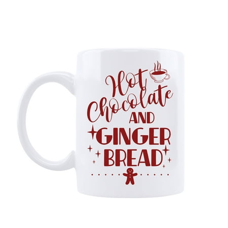 

Christmas Gifts Coffee Mug Hot Chocolate and Ginger Bread Mug Funny Tea Cup for Women Men Families Friends