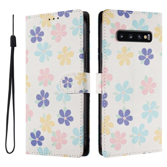 FOXDOCK Funda Tipo Cartera para Samsung Galaxy S10 Plus con Soporte y Correa – Diseño de Patrones Lindos