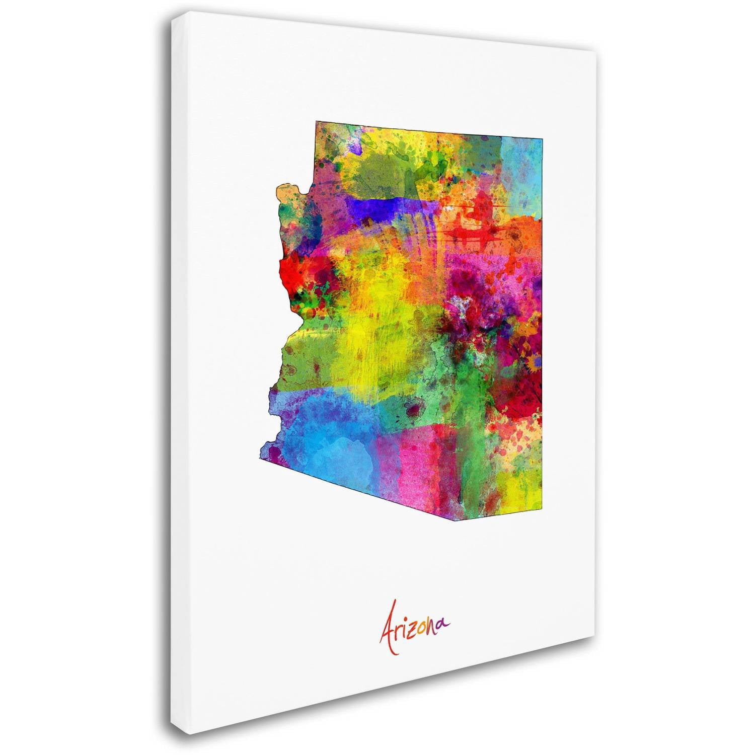 Trademark Fine Art "Arizona Map" Canvas Art by Michael Tompsett