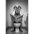 thumbnail image 3 of AatoeaX Funny Rabbit on Toilet Reading Newspaper | Quirky Animal Humor Art Poster Aesthetic Home Decor – Perfect for Gallery Walls or Gifts,16"x16",Black Frame, 3 of 4