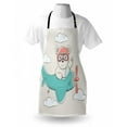 thumbnail image 4 of Adventure Cartoon Apron, Bear Flying in the Sky Among the Clouds on Biplane, Unisex Kitchen Bib with Adjustable Neck for Cooking Gardening, Adult Size, Pale Mauve Seafoam, by Ambesonne, 4 of 4