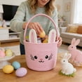 thumbnail image 6 of Beautynvta Easter Bunny Basket, Cute Bunny Woven Basket with Handle, Easter Gifts Basket Egg Hunt Baskets, Holiday Decorative Storage Basket, 6 of 7