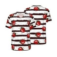 thumbnail image 3 of Daiia Ladybugs on Black and White Striped1 Mens Baseball Jersey Button Down Shirts Short Sleeve Sports Uniforms-Large, 3 of 9