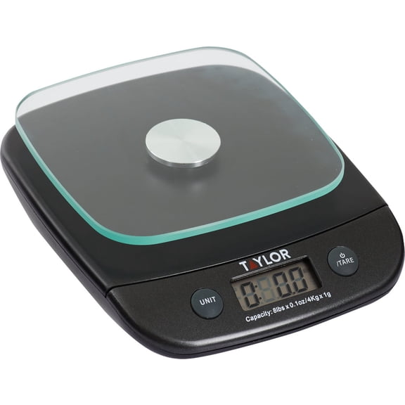 Taylor Digital Kitchen Scale Set - Digital Display, Battery Powered - Set of 6, Black