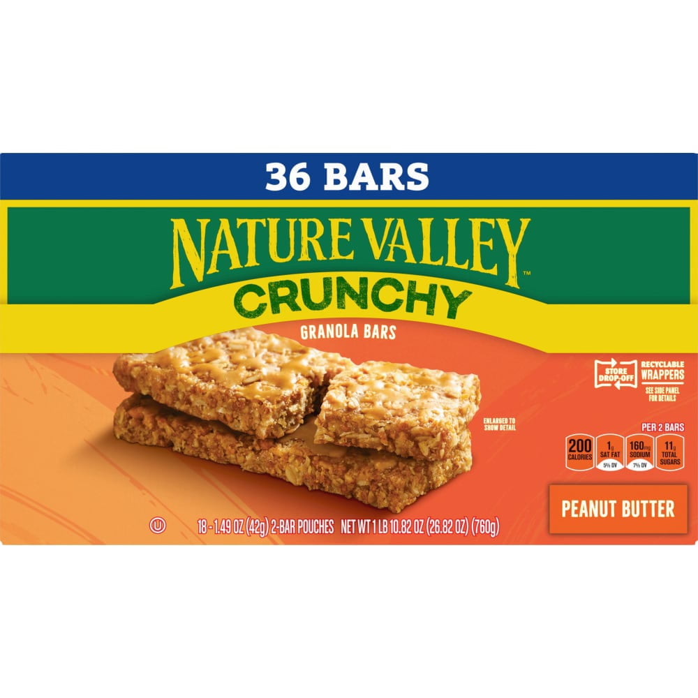 Nature Valley Peanut Butter Crunchy Granola bars 18 ct - 3 Pack