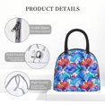 thumbnail image 4 of Daiia Bright Flowers Pattern Lunch Bag , Insulated Lunch Box, Small Leakproof Cooler Food Lunch Containers Reusable High Capacity Lunch Tote Bags-One Size, 4 of 6