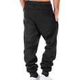 thumbnail image 2 of Pantalones de chándal para hombre Casual Joggers Color sólido Cordón Cintura elástica Deportes Fitness Pantalones deportivos con bolsillos, 2 of 2