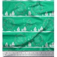 thumbnail image 1 of Soimoi Green Poly Georgette Fabric Red Berries & Merry Christmas Text Printed Craft Fabric by the Yard 42 Inch Wide, 1 of 3