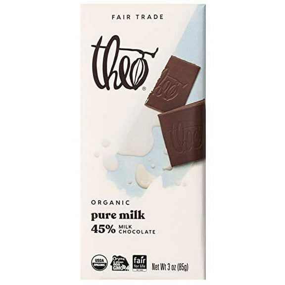 Theo Chocolate Organic Milk Chocolate Bar Unflavored 3 oz