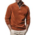thumbnail image 1 of Men's Fashion Top Casual Slim Fit Pullover Long Sleeve Zipper Small High Collar 4XL, 1 of 3