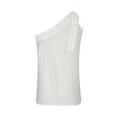 thumbnail image 5 of asdoklhq 2026 Summer Fall Womens Tops under $5 One Shoulder Tops for Women Summer Chiffon Shirts Tie Bow Knot Sleeveless Tank Tops Loose Fit White XXL, 5 of 9
