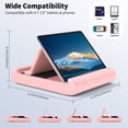 thumbnail image 3 of CreaDream Tablet Pillow Stand,Foldable & Soft iPad Tablet Stand with Pocket and Stylus Mount,for Lap/Desk/Bed, Pink, 3 of 8