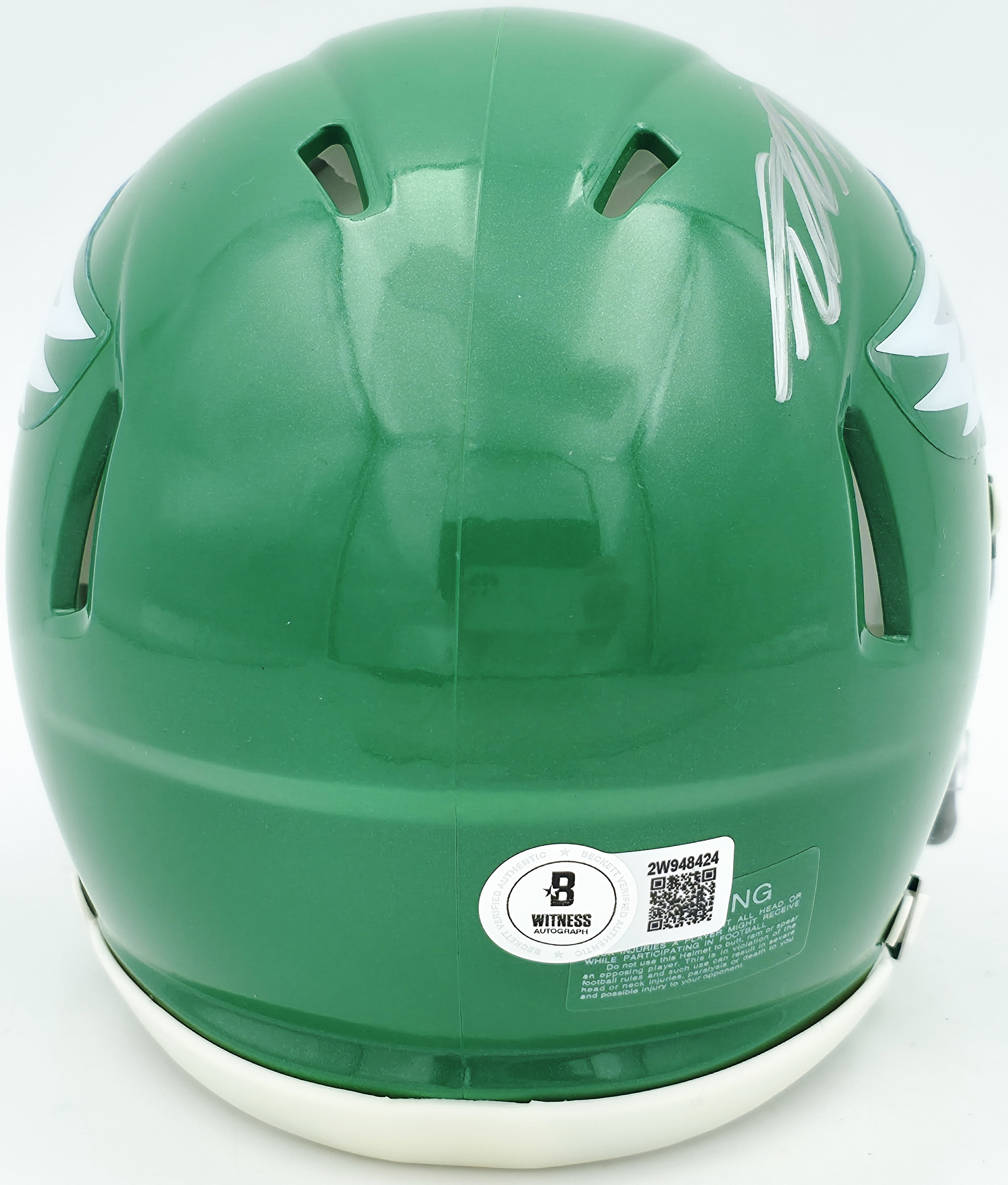 DeSean Jackson Autographed Philadelphia Eagles 2023 Alternate Kelly Green Speed Mini Helmet Beckett BAS Witness 243639