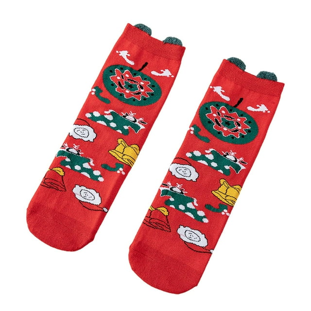 Christmas Socks Womens Crew Socks, Holiday Colorful Socks, Xmas Socks for Winter E