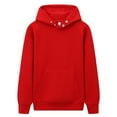 thumbnail image 4 of Hoodies for Women Oversized Drop Shoulder Pullover Sweatshirts Casual 2025 Fall Winter Loose Streetwear Daily Womens Hooded Sweatshirt Red S, 4 of 4