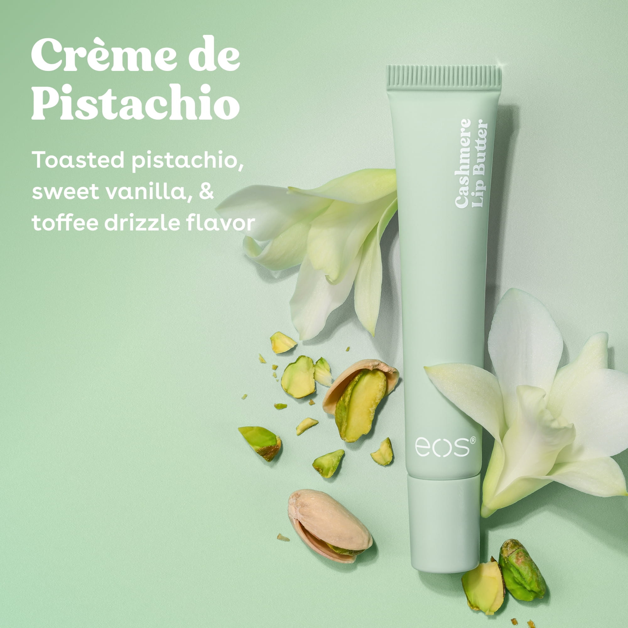 eos Cashmere Lip Butter, Crème de Pistachio, Smooth & Hydrating Lip Butter with Peptides, 0.35 fl oz