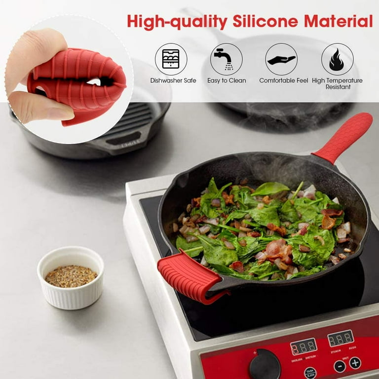 Non-Slip Silicone Hot Handle Holder Potholder Cast Iron Skillet Grip Sleeve  Cover Pot Pans Handle Parts Kitchen Tools Cookware - AliExpress
