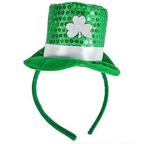Fovths 8 Pack St Patrick's Day Party Accessories St Patricks Day Decoration Costume Accessories Patrick's Day Headbands Sequined Shamrock Headband Leprechaun Hat Headband Assorted Styles for St 