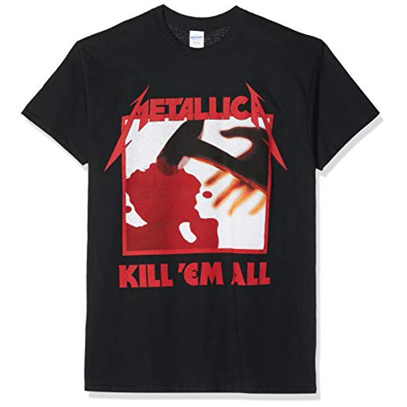 Metallica Men's Kill 'Em All Tracks (Back Print) Slim Fit T-Shirt Large Black