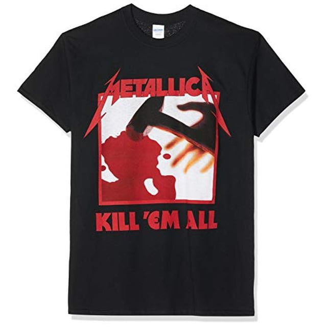 Metallica Men's Kill 'Em All Tracks (Back Print) Slim Fit T-Shirt Large Black