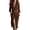 Brown, variant on Women's Western Suede Button Down Dress, Long Sleeve Lapel Maxi Dress with Detachable Belt, A-Line Casual Fall Dress for Holiday and Special Events Brown L