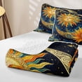 thumbnail image 4 of Homewish Sun Moon Stars Quilt Full, Hippie Galaxy Full Bedspread Sets, 3 Pieces 1 Coverlet and 2 Pillowcases, 4 of 7