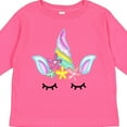 thumbnail image 4 of Inktastic Unicorn Face Girls Long Sleeve Toddler T-Shirt, 4 of 5