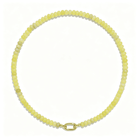 DESIGNICE Beaded Gemstone Necklaces for Women,Bohemian Colored Choker Natural Stone Bead Summer Beach Handmade Jewelry Necklace Vibrant Yellow Necklace