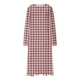 thumbnail image 5 of Fesfesfes Women's Plaid Midi Dress Fall Comfortable Plus Size Casual Long Sleeve Crew Neck Pajamas Loose Breathable Home Wear Outfits(Pink,3XL), 5 of 5