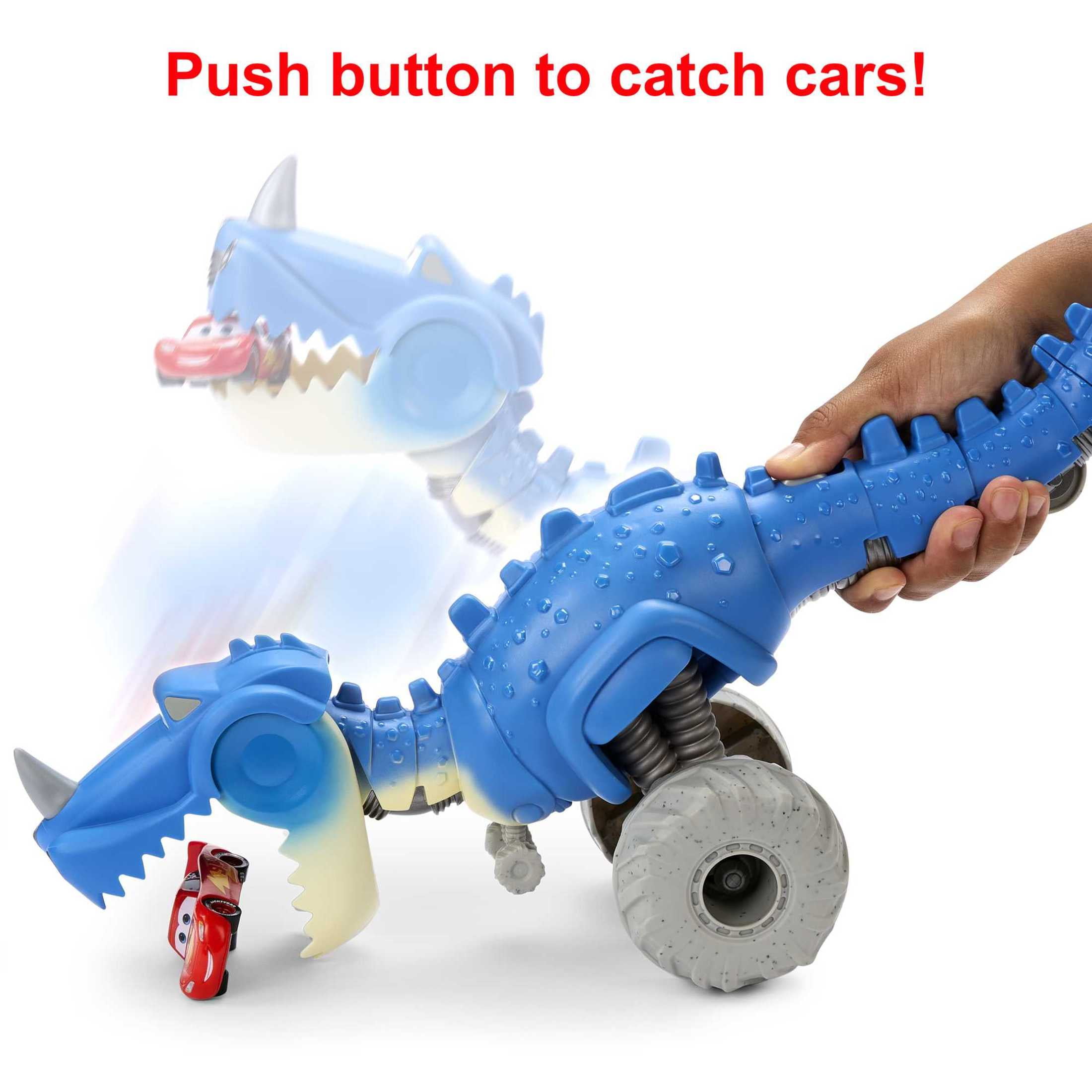 Disney Pixar Cars On the Road Roll-and-Chomp Dino Toy Vehicle that Eats Cars