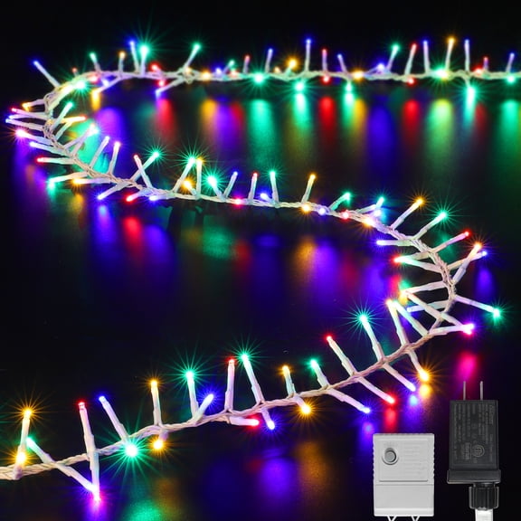 LAMPHOME 500 LED String Lights - Outdoor & Indoor Plug-in Twinkle Fairy Lights, 46ft 500 LEDs, Multicolor, Waterproof, 16 Modes