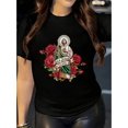 thumbnail image 2 of T-Shirt Graphique Saint Jude & Rose pour Femmes - Col Rond Décontracté, Manches Courtes, Mélange de Coton Extensible, Lavable en Machine - Idéal pour Toutes les Saisons, 2 of 8
