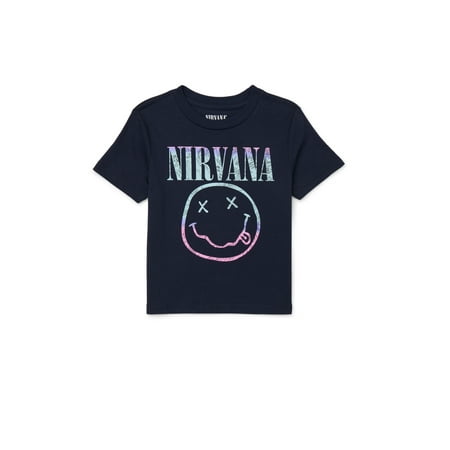 Nirvana Graded Smiley Toddler Crewneck Tee with Short Sleeves, Sizes 12M-5T